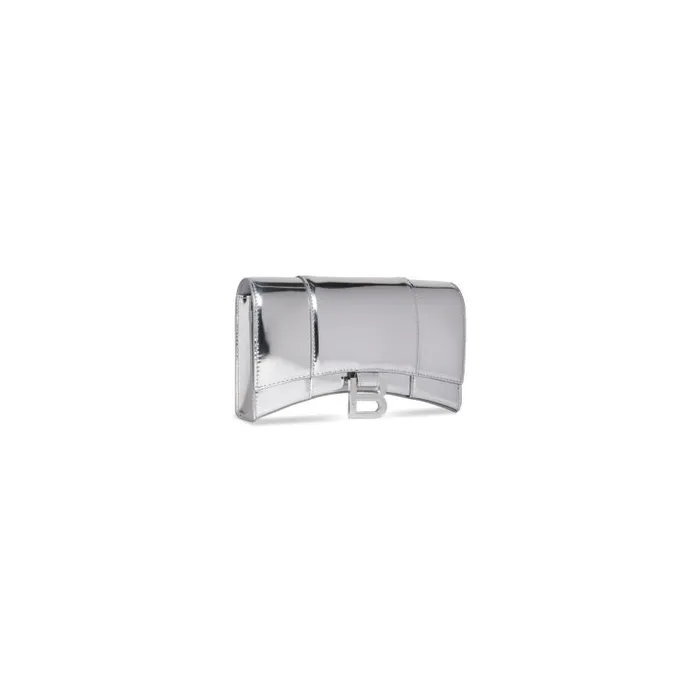 Balenciaga Wallets On Chain Women Women039s Hourglass Wallet On Chain Mirror Effect In Silver Silver Balenciaga Wallets On Chain Women Women039s Hourglass Wallet On Chain Mirror Effect In Silver Silver
