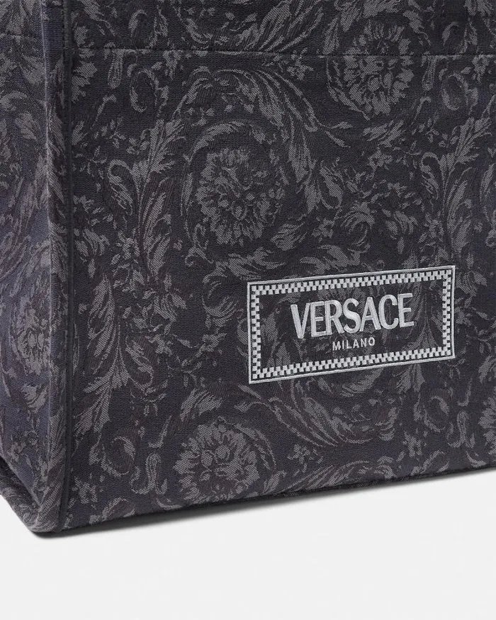 Barocco Athena Large Tote Bag Blackprint MenWomen Versace Athena