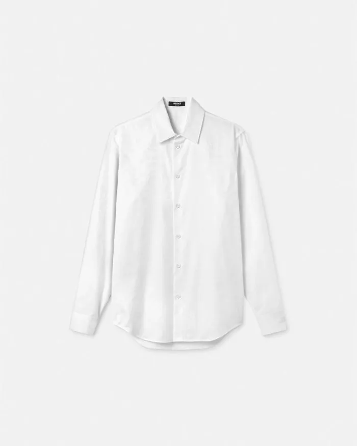 Barocco Jacquard Shirt White Men Versace Shirts