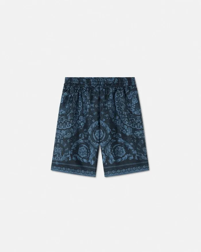 Barocco Kids Silk Shorts Blueprint Children Versace Clothing