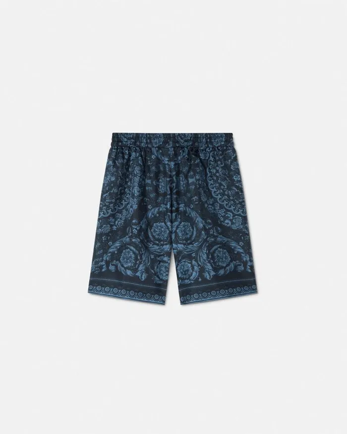 Barocco Kids Silk Shorts Blueprint Children Versace Clothing