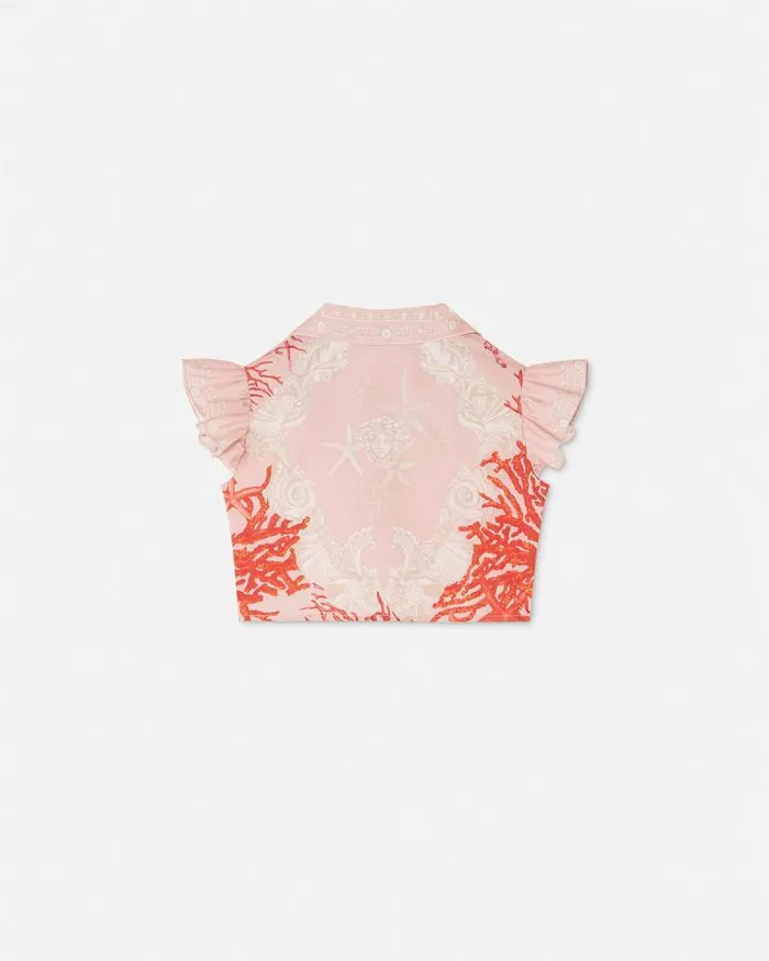 Barocco Sea Baby Knotted Shirt Coral Children Versace Clothing