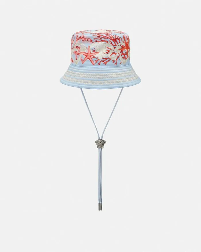 Barocco Sea Bucket Hat Blueprint WomenMen Versace Hats and Caps
