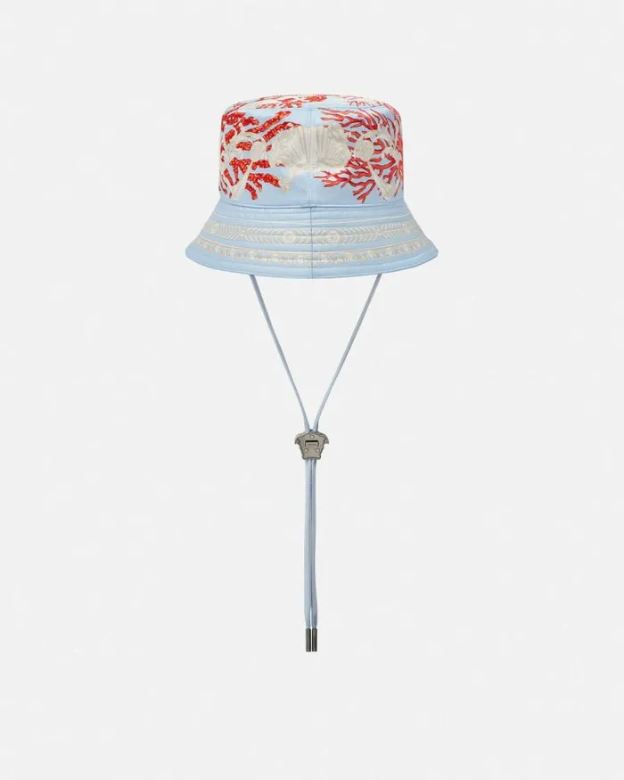 Barocco Sea Bucket Hat Blueprint WomenMen Versace Hats and Caps