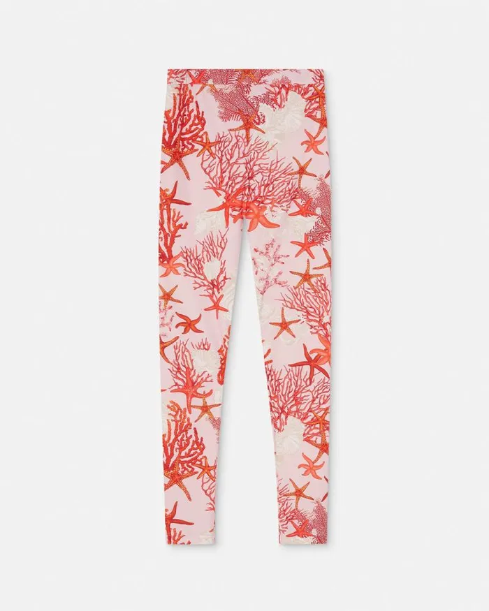 Barocco Sea Leggings Pinkprint Women Versace Pants and Shorts