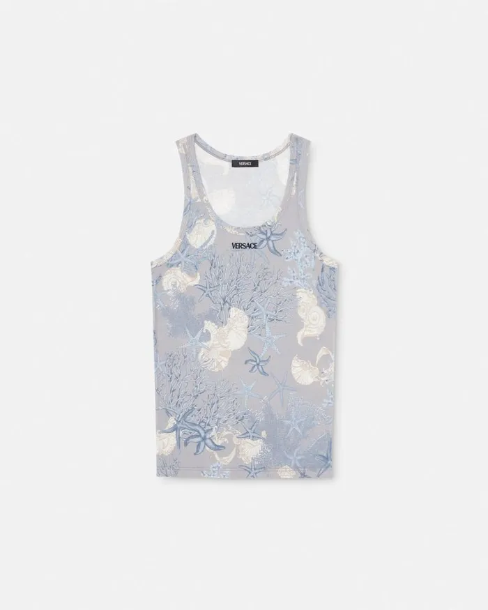 Barocco Sea Ribbed Tank Top Blueprint Men Versace Loungewear and Pajamas