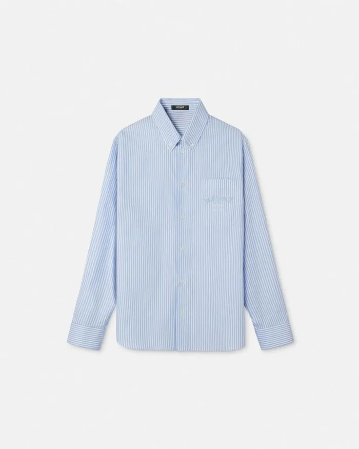 Barocco Sea Striped Shirt Blueprint Men Versace Shirts