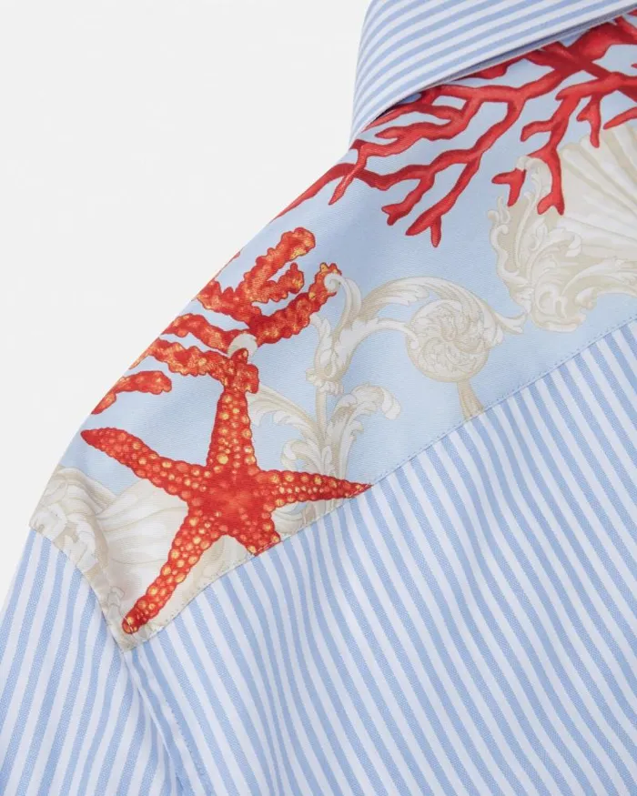 Barocco Sea Striped Shirt Blueprint Men Versace Shirts