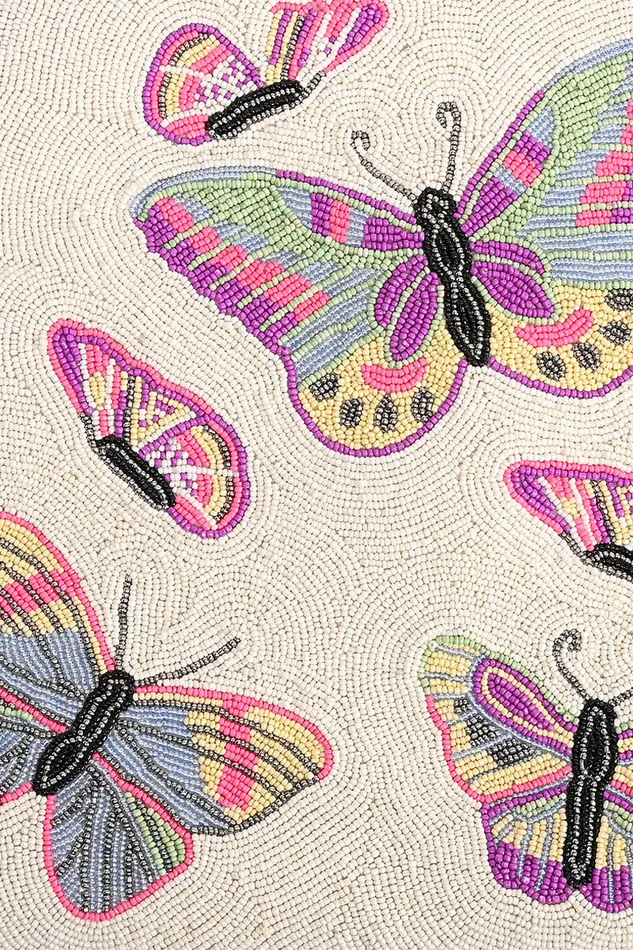 Beach Bags Rosebloom Butterfly Beaded Tote 8211 America and Beyond Women