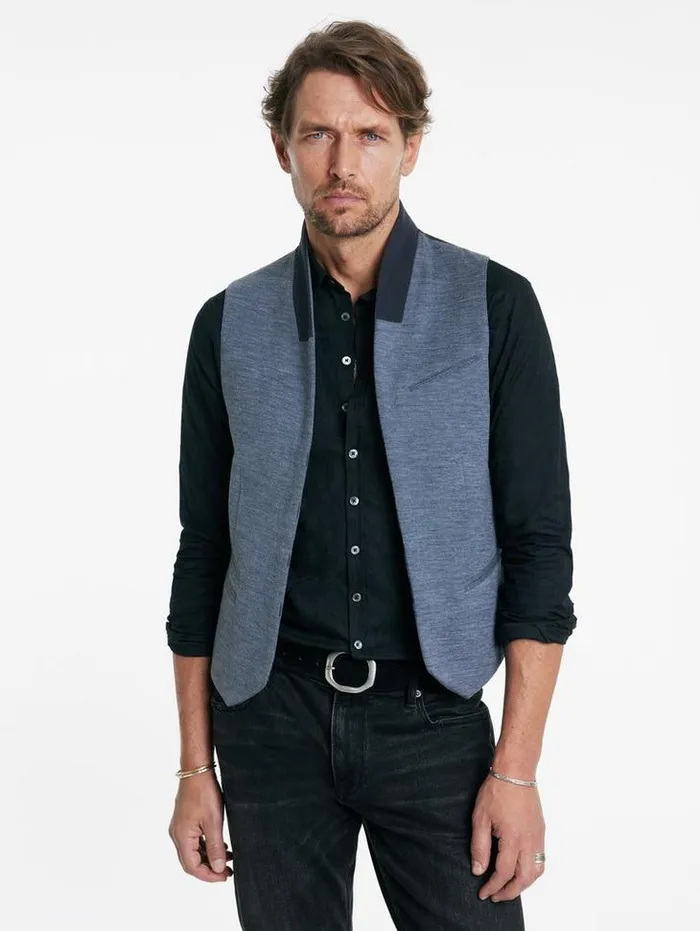 BELTON VEST Powder Blue Men John Varvatos Suit Jackets