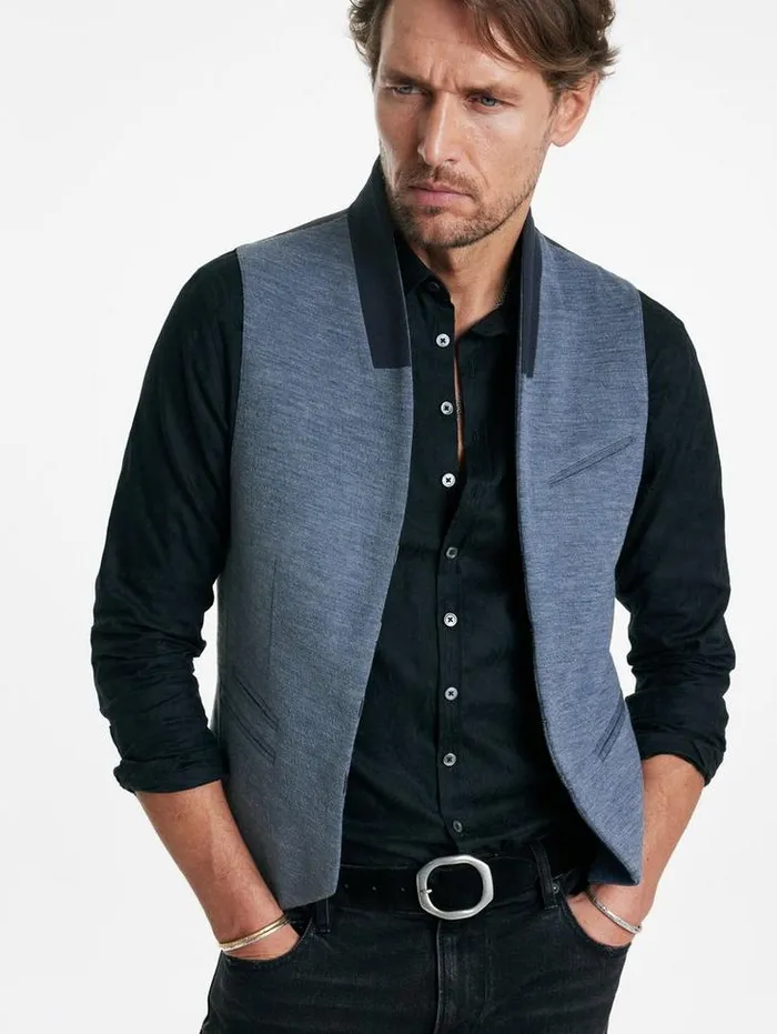 BELTON VEST Powder Blue Men John Varvatos Suit Jackets
