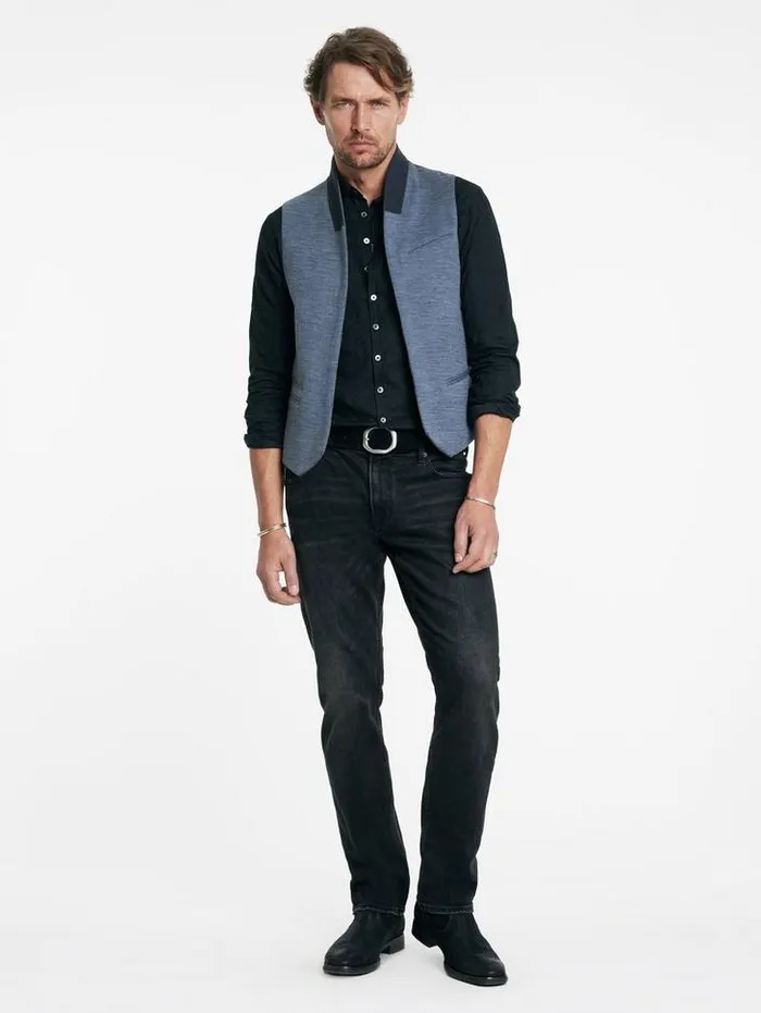BELTON VEST Powder Blue Men John Varvatos Suit Jackets