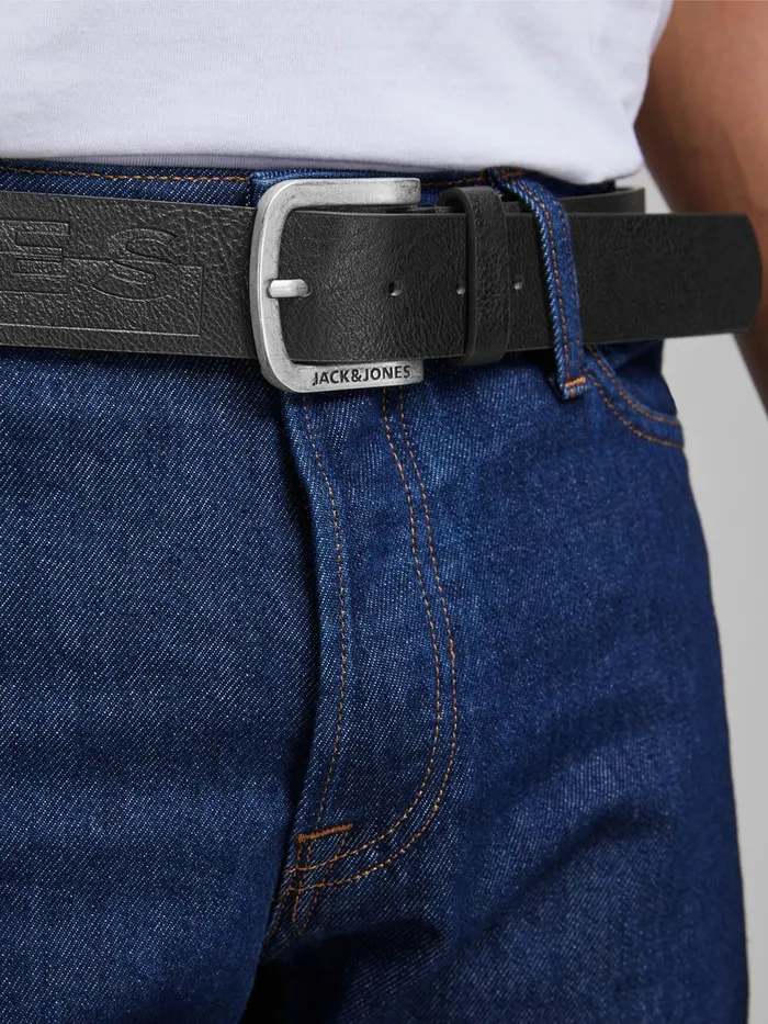 Belts JACK and JONES Mens FAUX LEATHER BELT Black Black Cheap On Sale