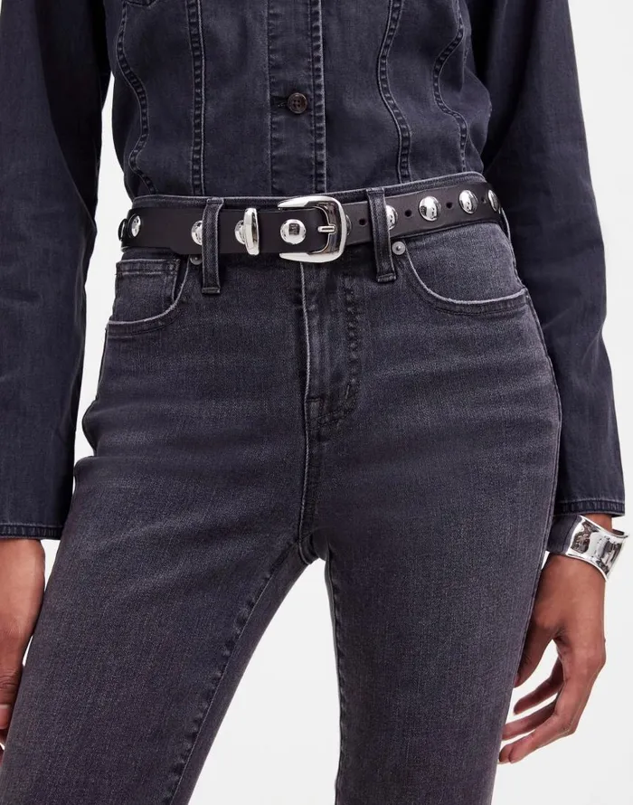 Belts Women Madewell Studded Western Belt True Black Multi