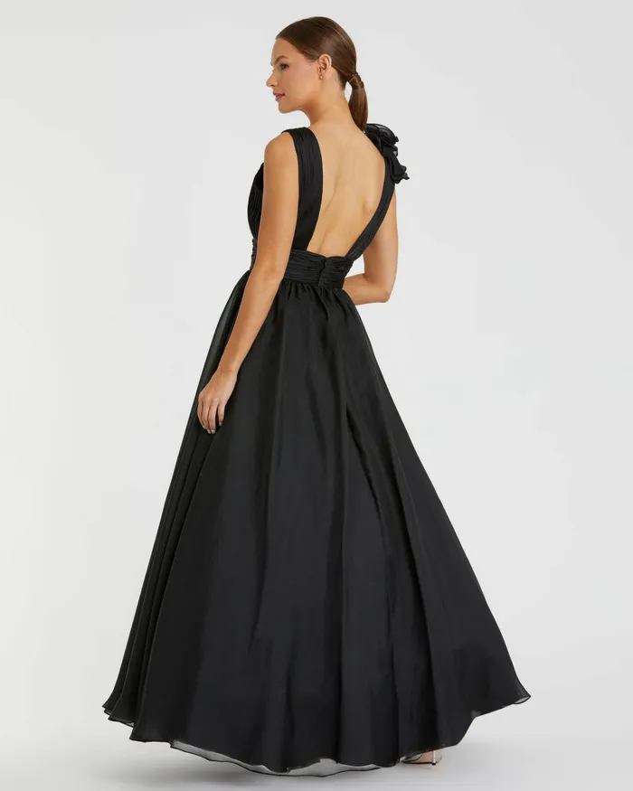 Best Sellers Mac Duggal Women Ruffle Detailed Evening Dress Black
