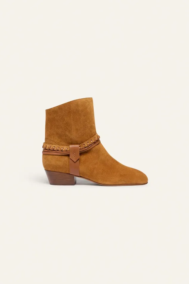 Beveled High Ankle Boots Cavannah Brown Women Baandsh Shoes