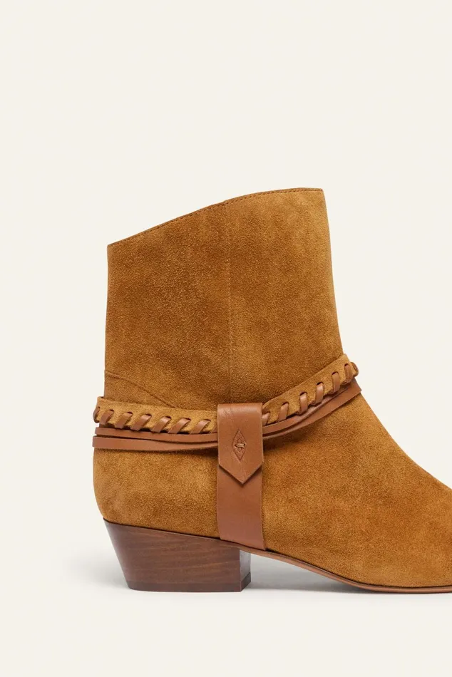 Beveled High Ankle Boots Cavannah Brown Women Baandsh Shoes