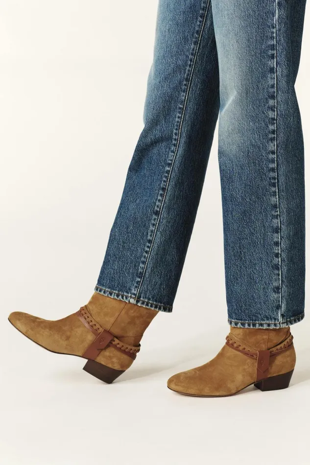 Beveled High Ankle Boots Cavannah Brown Women Baandsh Shoes