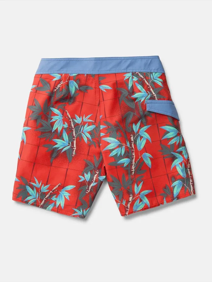 Big Boys Lido Print ModTech Trunks 8211 Flash Red Kids Volcom Boardshorts and Trunks