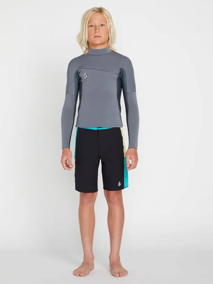 Big Boys Modulator 2mm Long Sleeve Wetsuit Jacket 8211 Charcoal Kids Volcom Rashguards