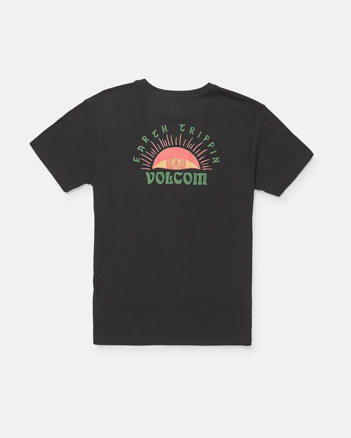 Big Boys Sunshiney Short Sleeve Tee 8211 Charcoal Heather Kids Volcom TShirts and Tanks