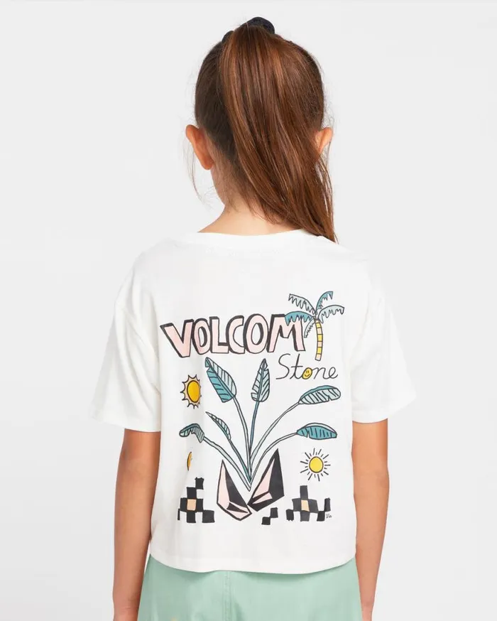 Big Girls Pkt Dial Short Sleeve Tee 8211 Winter White Kids Volcom TShirts and Tanks