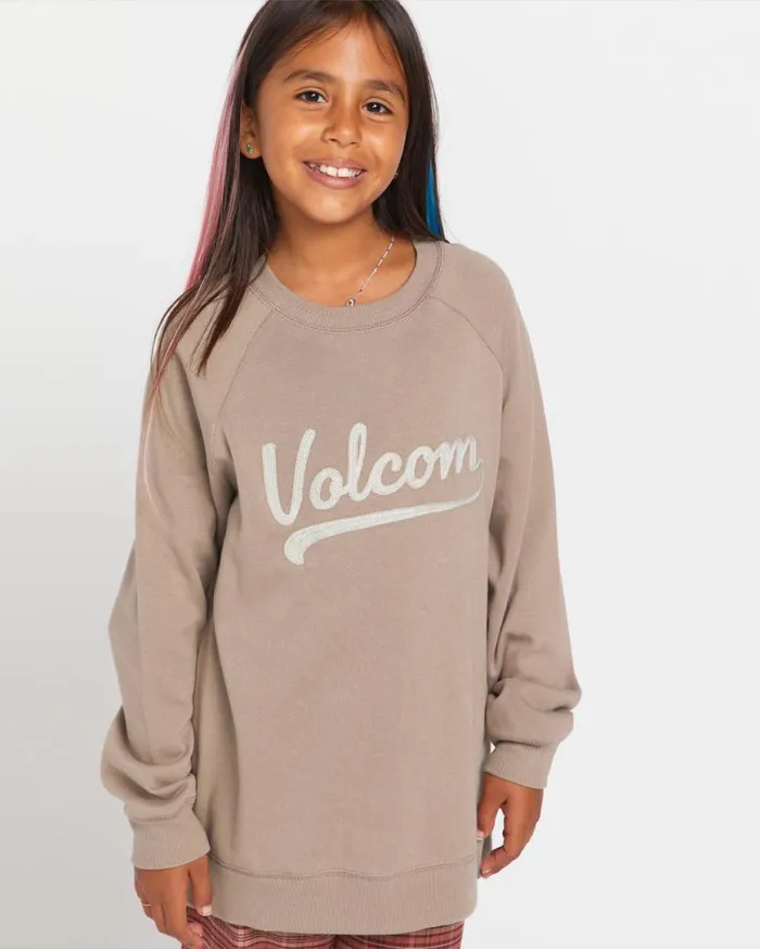 Big Girls Truly Stokin Pullover Hoodie 8211 Moondust Kids Volcom Hoodies and Sweatshirts