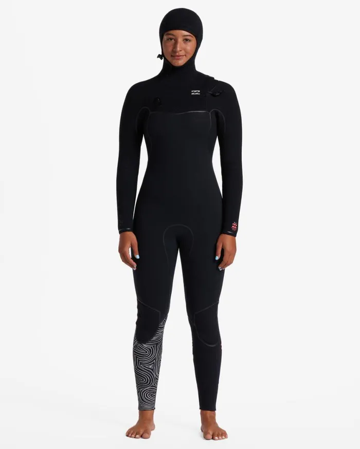 Billabong 54 Furnace Chest Zip Hooded Wetsuit Midnight Trails Womens Wetsuits