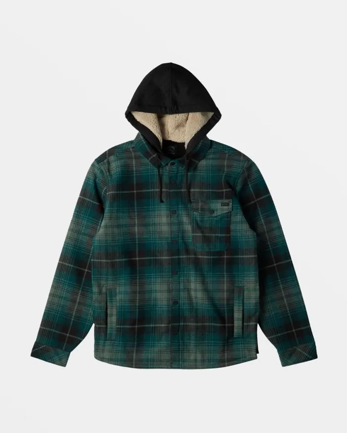 Billabong ADiv Furnace Bonded Flannel Shirt Forest Green Mens Shirts