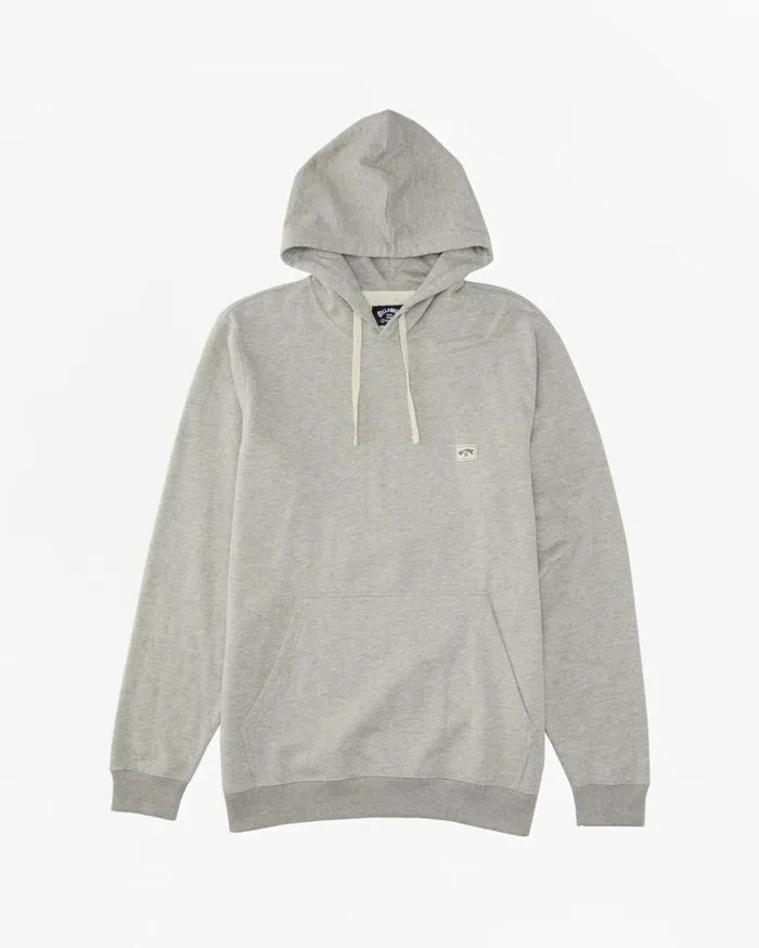 Billabong All Day Pullover Hoodie Light Grey Heather Mens Hoodies and Fleece