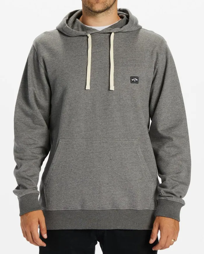Billabong All Day Pullover Hoodie Light Grey Heather Mens Hoodies and Fleece Billabong All Day Pullover Hoodie Light Grey Heather Mens Hoodies and Fleece