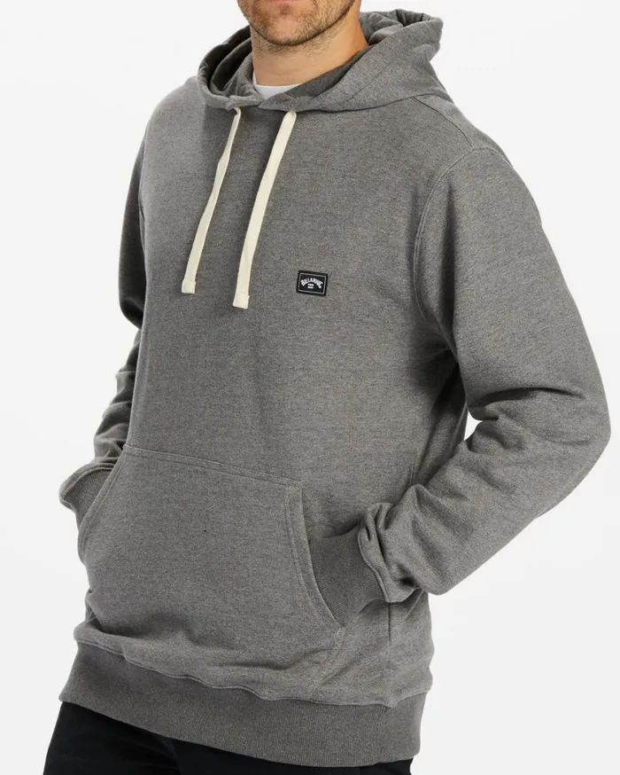 Billabong All Day Pullover Hoodie Light Grey Heather Mens Hoodies and Fleece Billabong All Day Pullover Hoodie Light Grey Heather Mens Hoodies and Fleece