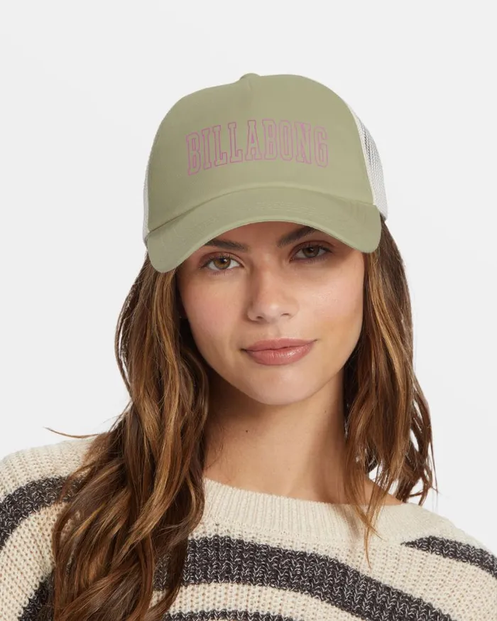 Billabong Aloha Forever Trucker Hat Light Avocado Womens Hats and Beanies