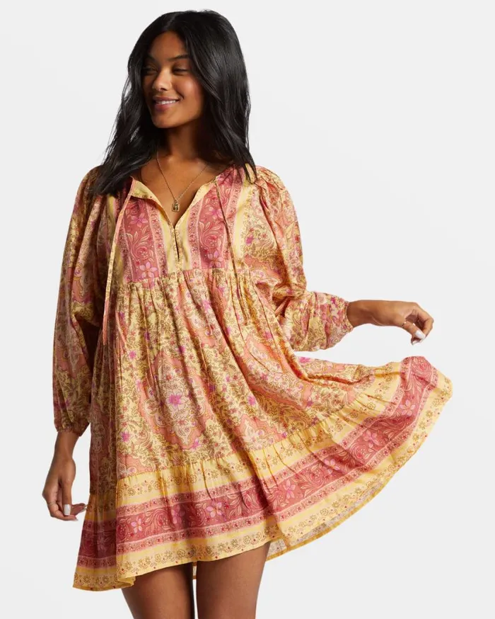 Billabong Ambers Mini Dress Pale Yellow Womens Dresses Billabong Ambers Mini Dress Pale Yellow Womens Dresses