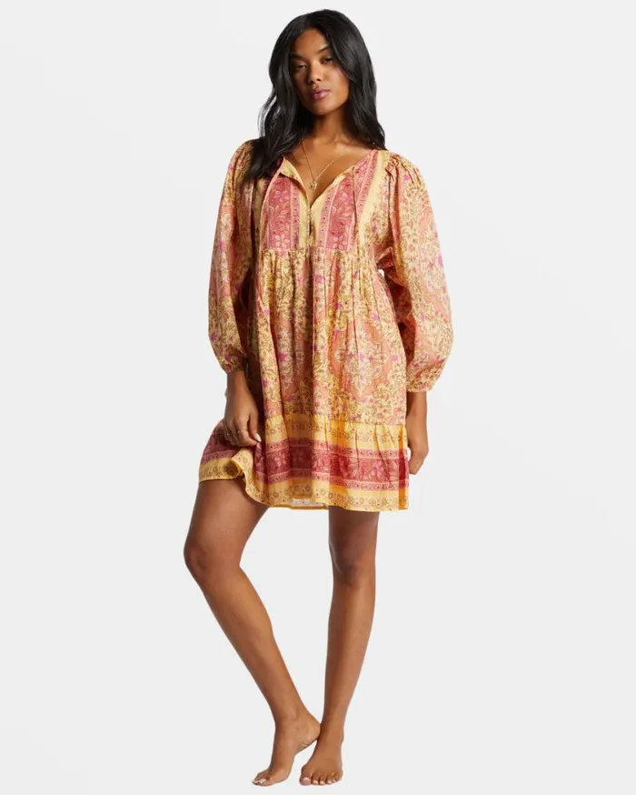 Billabong Ambers Mini Dress Pale Yellow Womens Dresses Billabong Ambers Mini Dress Pale Yellow Womens Dresses