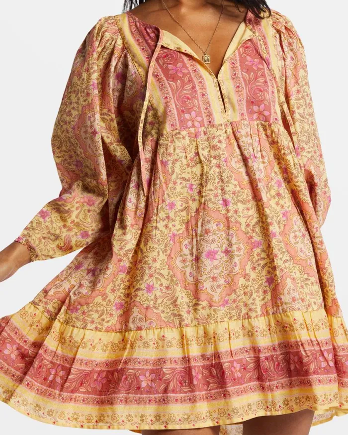 Billabong Ambers Mini Dress Pale Yellow Womens Dresses Billabong Ambers Mini Dress Pale Yellow Womens Dresses