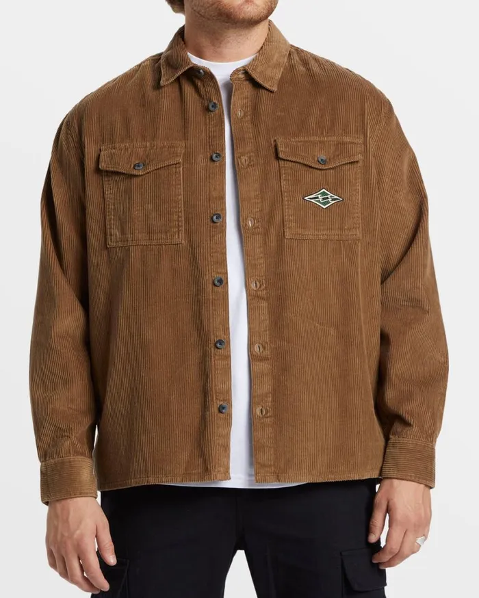 Billabong Bong Days Long Sleeve Cord Shirt Otter Mens Shirts