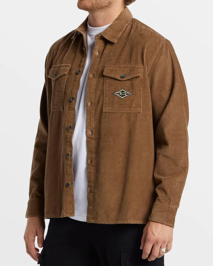 Billabong Bong Days Long Sleeve Cord Shirt Otter Mens Shirts Billabong Bong Days Long Sleeve Cord Shirt Otter Mens Shirts