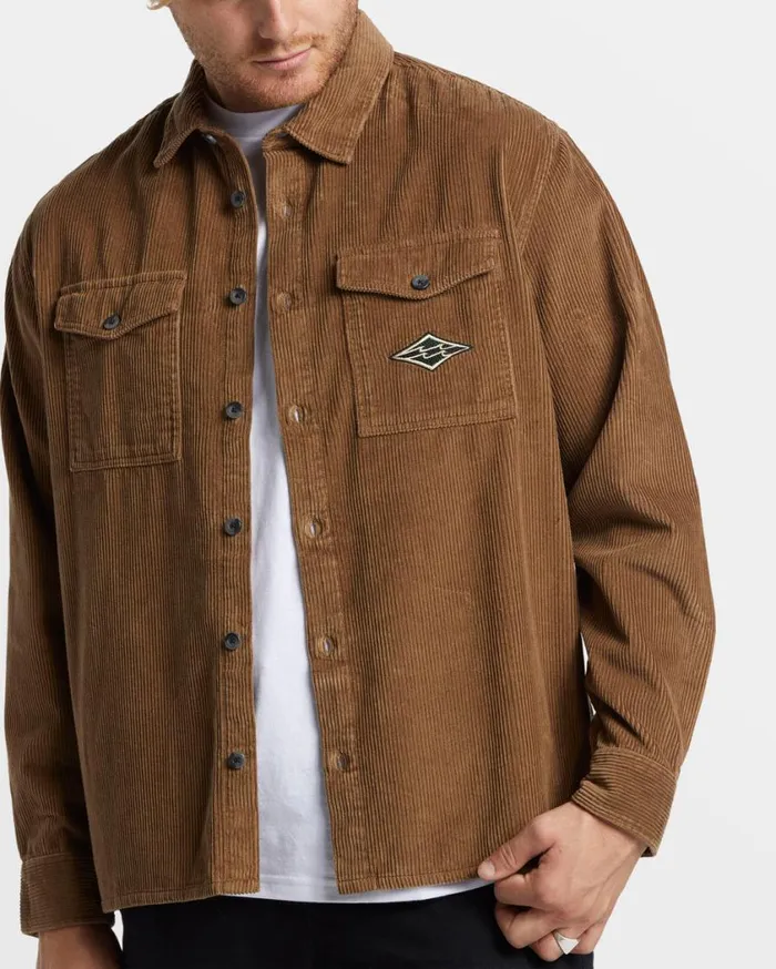 Billabong Bong Days Long Sleeve Cord Shirt Otter Mens Shirts Billabong Bong Days Long Sleeve Cord Shirt Otter Mens Shirts
