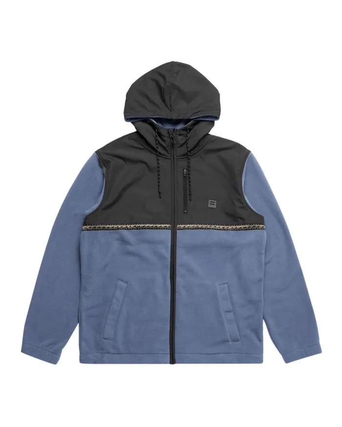 Billabong Boundary Lite Zip Hoodie Slate Blue Mens Hoodies and Fleece