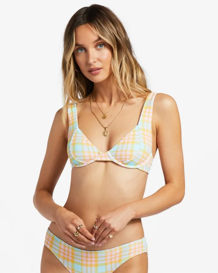 Billabong Check Please Emma Underwired Bikini Top Multi Womens Bikini Tops Billabong Check Please Emma Underwired Bikini Top Multi Womens Bikini Tops