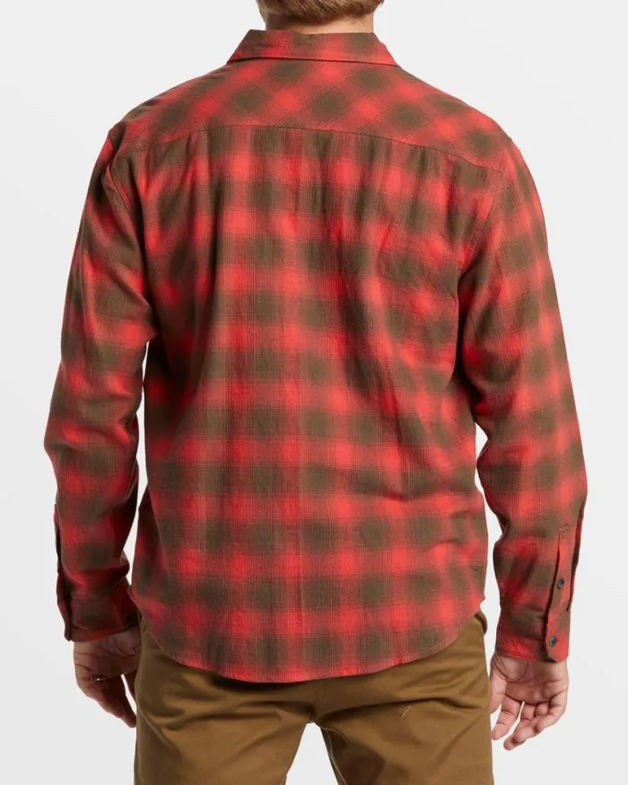 Billabong Coastline Long Sleeve Flannel Shirt Red Mens Shirts Billabong Coastline Long Sleeve Flannel Shirt Red Mens Shirts