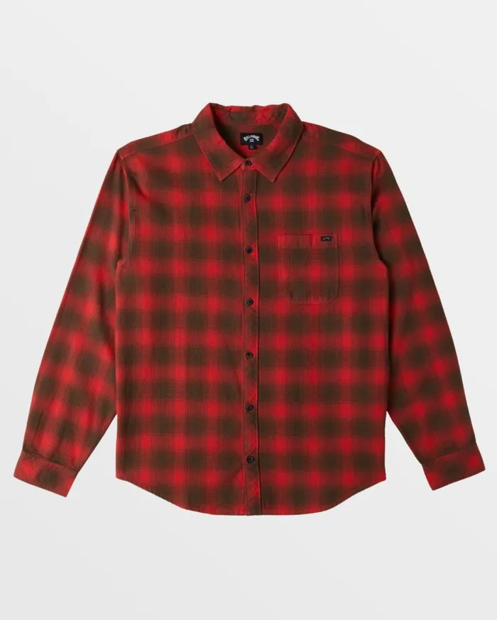 Billabong Coastline Long Sleeve Flannel Shirt Red Mens Shirts Billabong Coastline Long Sleeve Flannel Shirt Red Mens Shirts