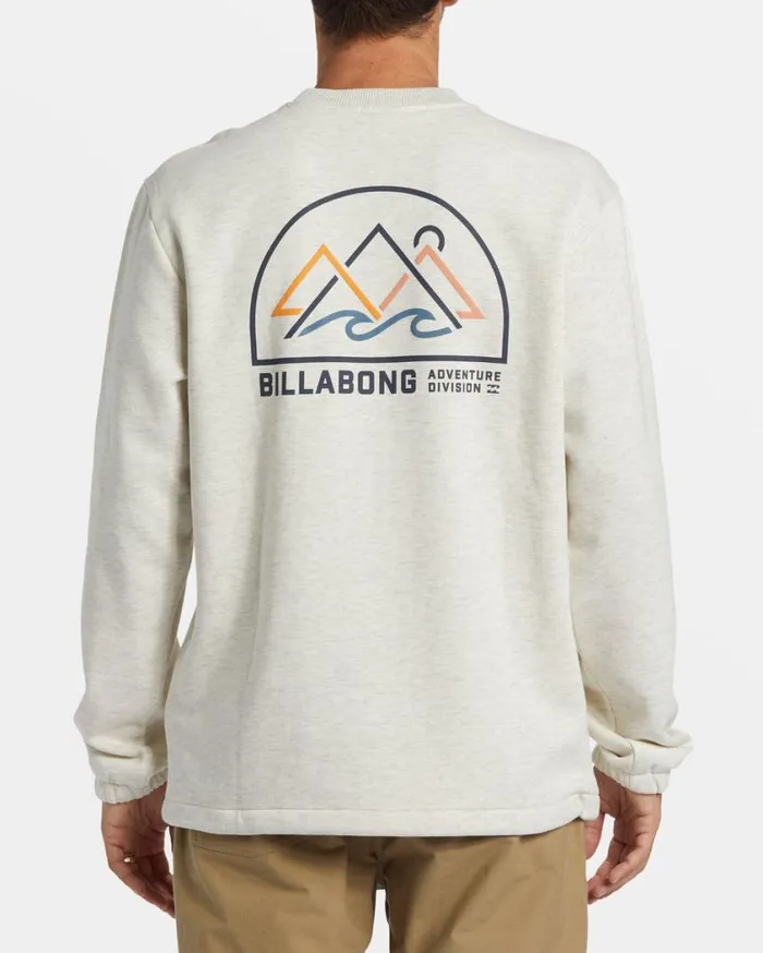 Billabong Compass Crewneck Sweatshirt Oatmeal Heather Mens Hoodies and Fleece