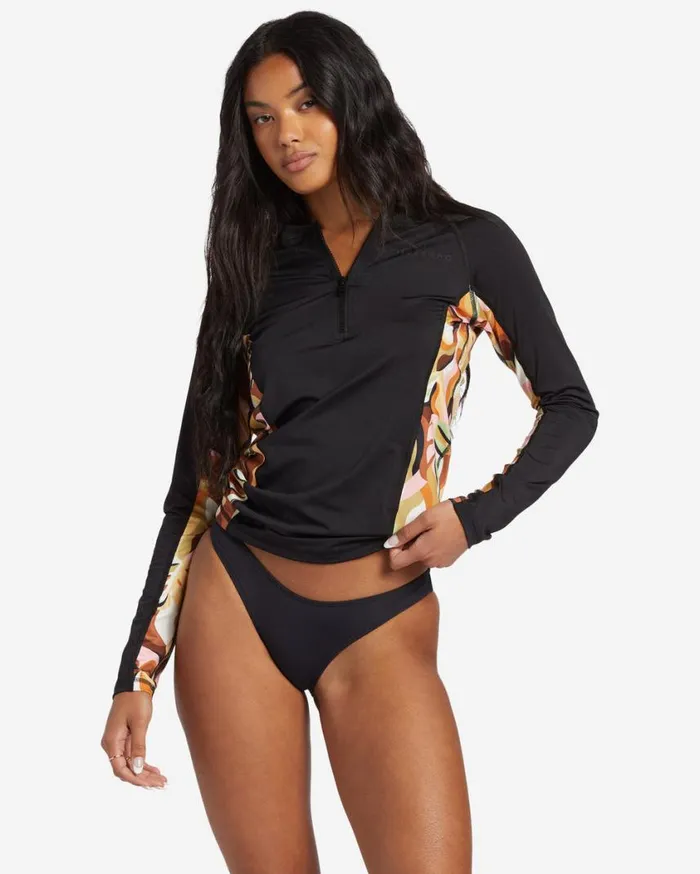 Billabong Core Long Sleeve 12 Zip Surf Tee Black Womens Rashguards and Bodysuits Billabong Core Long Sleeve 12 Zip Surf Tee Black Womens Rashguards and Bodysuits