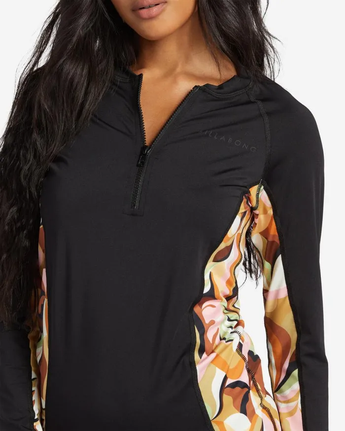 Billabong Core Long Sleeve 12 Zip Surf Tee Black Womens Rashguards and Bodysuits Billabong Core Long Sleeve 12 Zip Surf Tee Black Womens Rashguards and Bodysuits