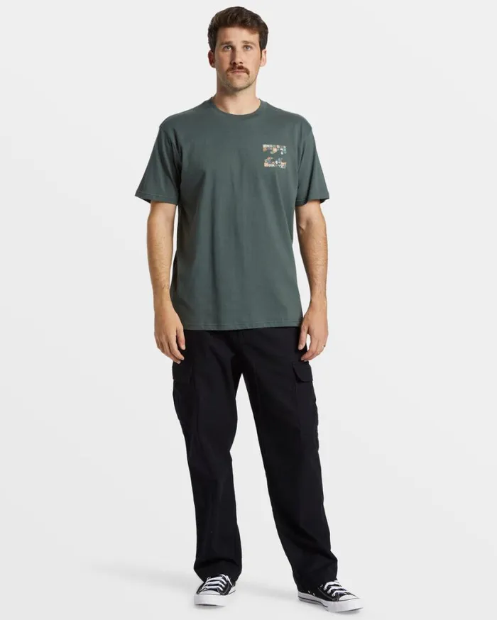 Billabong Crayon Wave TShirt Slate Green Mens TShirts Billabong Crayon Wave TShirt Slate Green Mens TShirts