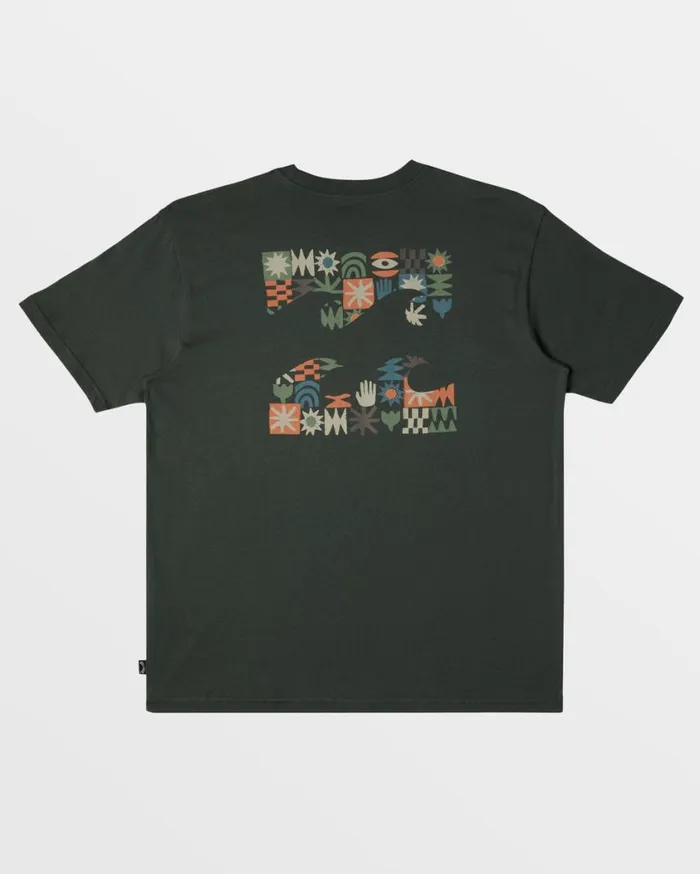 Billabong Crayon Wave TShirt Slate Green Mens TShirts Billabong Crayon Wave TShirt Slate Green Mens TShirts