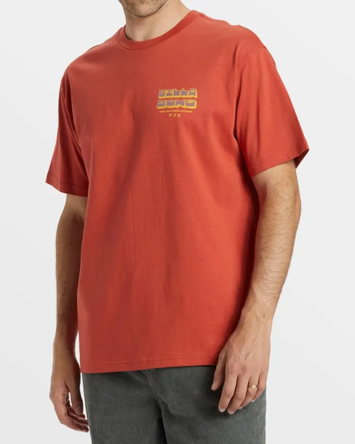 Billabong Dance TShirt Dusty Red Mens TShirts Billabong Dance TShirt Dusty Red Mens TShirts