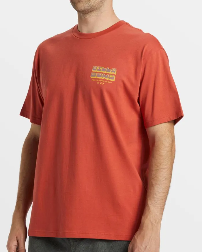 Billabong Dance TShirt Dusty Red Mens TShirts Billabong Dance TShirt Dusty Red Mens TShirts